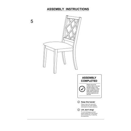 Antique White Solid Wood Set Of 2 Chairs Unique Design Back Kitchen Dining Room Breakfast Grey Cushion Seat Chair Fabric