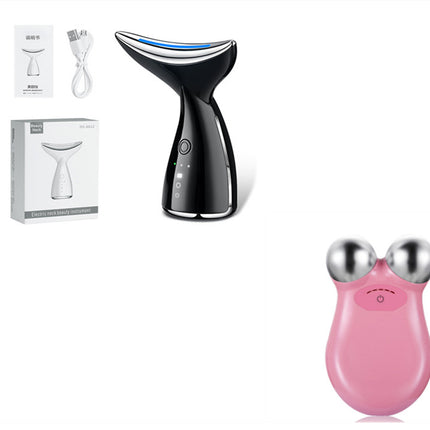 EMS Microcurrent Neck Face Beauty Device With 3 Colors LED Photon Therapy Skin Tighten Reduce Double Chin Face Lifting Devices