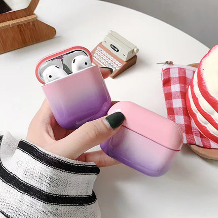 Compatible with Apple, Gradient hard shell suitable for airpods pro protective cover 2/3 generation Bluetooth Wireless contrast color earphone cover smooth surface