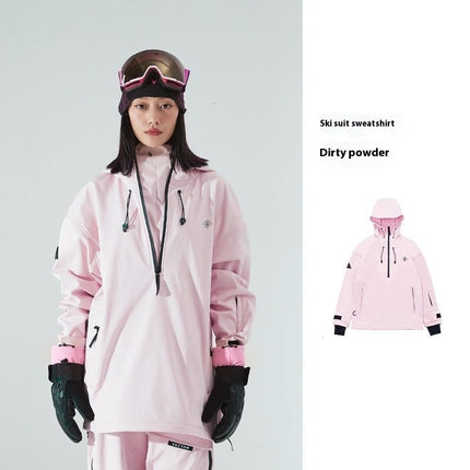 Ski Suit Soft Shell Sweater Women's Men's Pullover Top Veneer Double Board Waterproof Coat