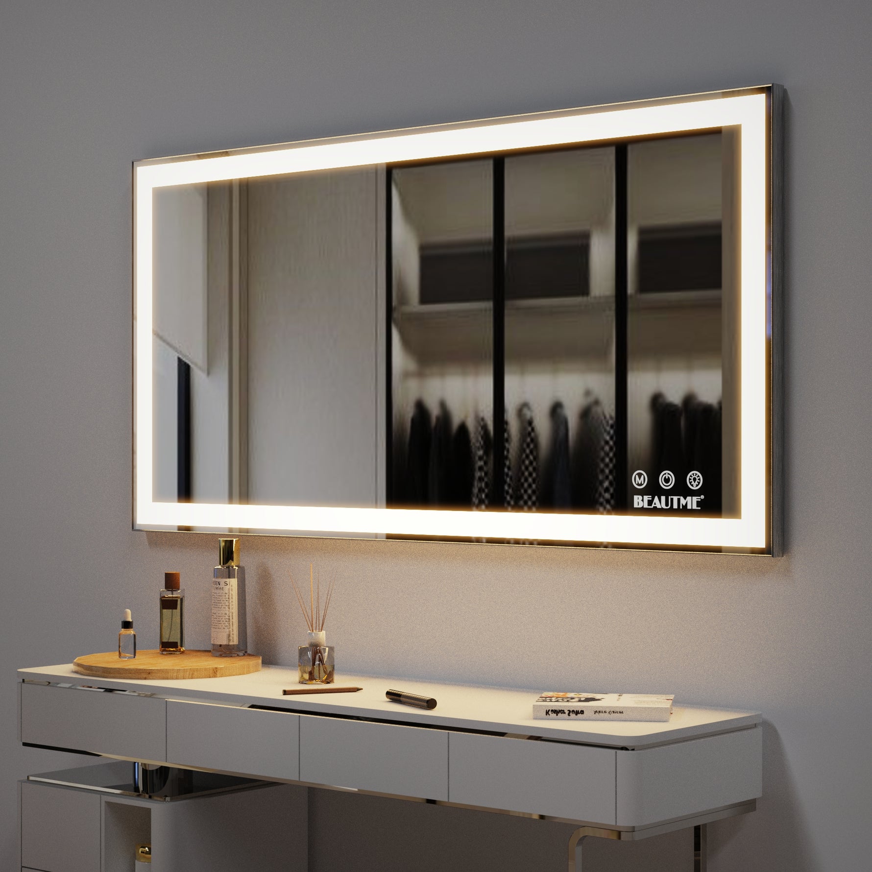 Miroir de maquillage LED pour salle de bain de 48x24 pouces, miroir lumineux moderne de la marque eprolo.