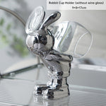 Support à vin en forme de lapin de luxe léger pour décoration intérieure, en bois, idéal pour salon ou salle à manger.