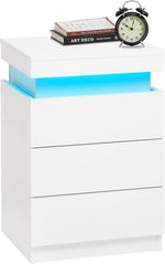 Lampe de chevet LED blanche eprolo, design moderne avec lumière douce, idéale pour chambre à coucher.