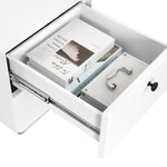 Meuble de chevet moderne en acier, rangement pour salon ou chambre par eprolo, avec portes et espace de stockage élégant.