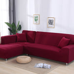 Housse de canapé élastique en tissu unie, couvre tout le sofa et les coussins, protection pour canapé en tissu eprolo
