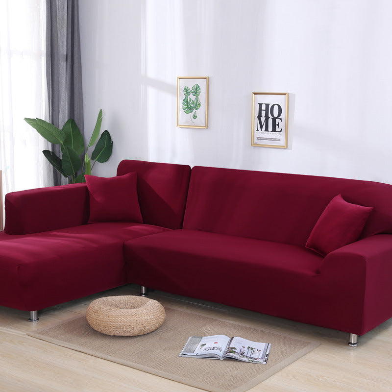 Housse de canapé élastique en tissu unie, couvre tout le sofa et les coussins, protection pour canapé en tissu eprolo