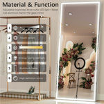 Grand miroir LED pour salle de bain eprolo, mural, avec cadre en aluminium, 3 modes de couleur, miroir intégral.