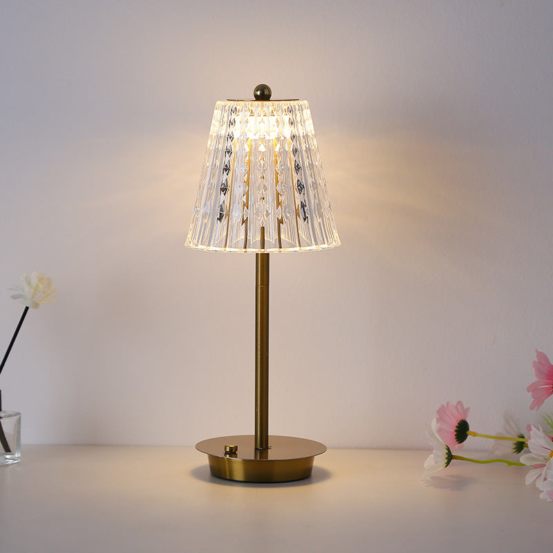 Lampe de table moderne en métal avec cristaux, lampe tactile pour chambre ou bar, ambiance romantique et créative de la marque eprolo