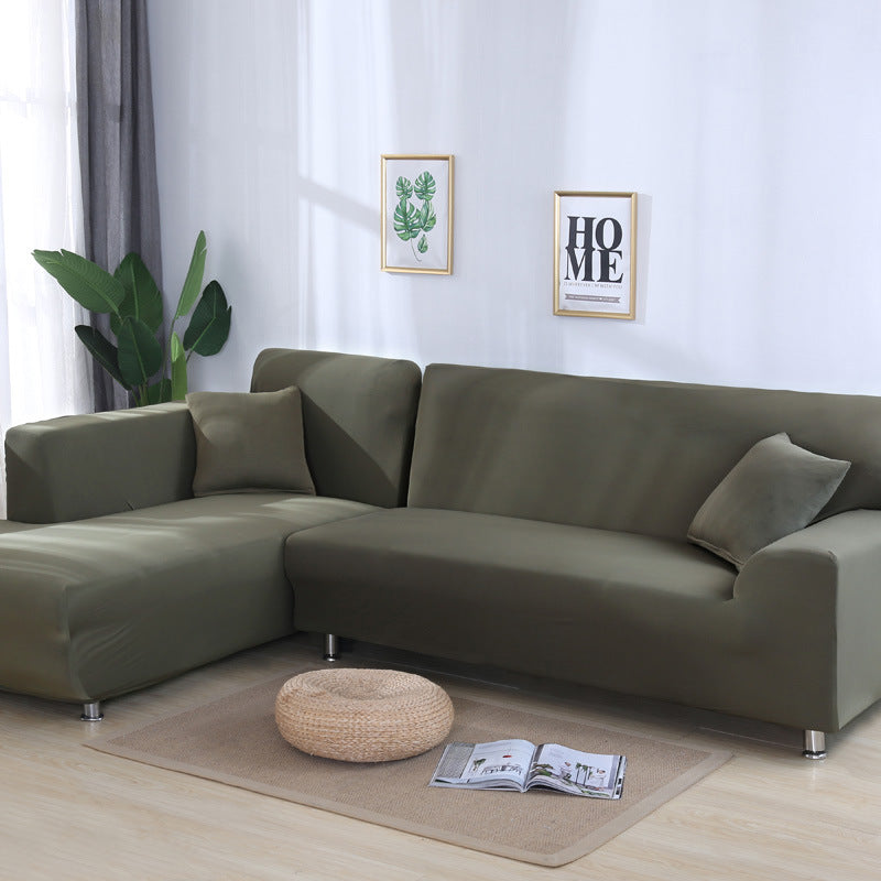 Housse de canapé en tissu de couleur uni, élastique et ajustée, couvrant tout le sofa avec coussin et protection pour canapé d'eprolo.