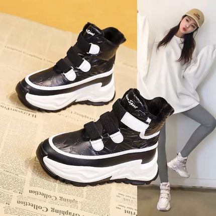 Velvet And Thick Matching Martin Ankle Boots