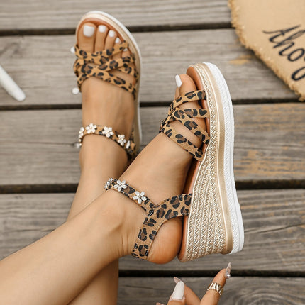 Suede Platform Ankle Buckle Open Toe Sandals For Women
