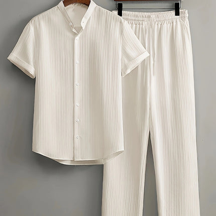 Men's Casual Multi-color Beach Short Sleeve Suit