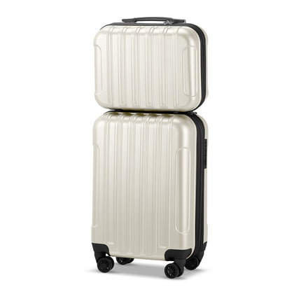Vertical Pattern Two-piece Set 20 Inch Expandable With 14 Inch Suitcase