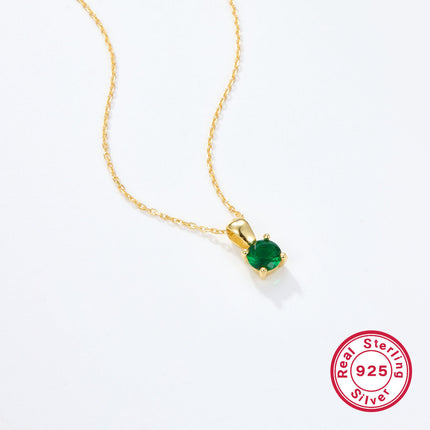 925 Sterling Silver December Birthday Stone Necklace Niche Senior Female