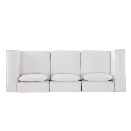 Modular Sofa BEIGE Chenille Fabric, Simple And Grand, The Seat And Back Is Very Soft. This Is Also A KNOCK DOWN Sofa