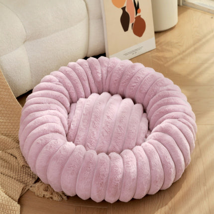 High Weight Pet Nest Straight Rabbit Plush Mat Round Long Hair Cat Nest Warm Winter Dog Bed Kennel