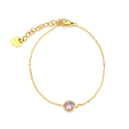 Colorful Zircon Women's Diamond Thin Bracelet