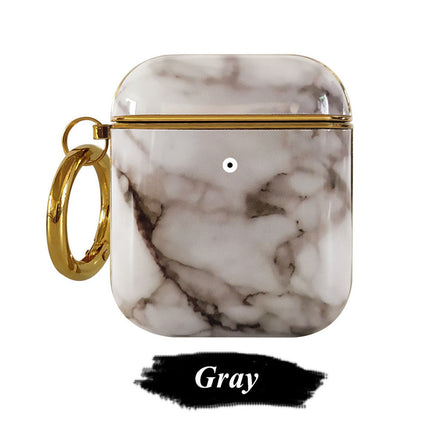 Compatible with Apple, Plating TPU Marble Pattern Soft Shell AirPods Cover