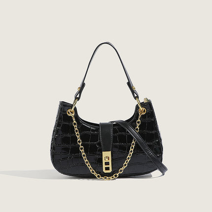 Fashionable Stone Pattern High-grade Shoulder Underarm Small Square Bag