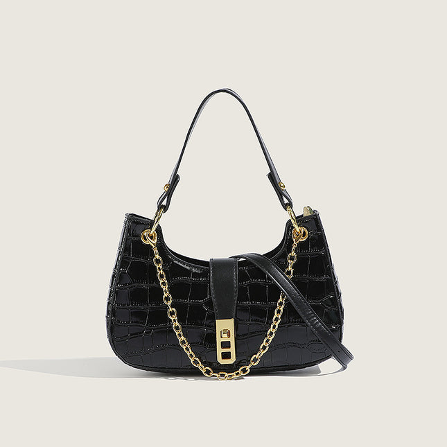 Fashionable Stone Pattern High-grade Shoulder Underarm Small Square Bag