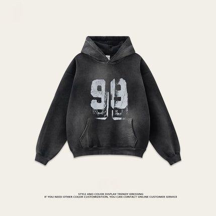 Vintage Washed Digital Printed Velvet Sweater