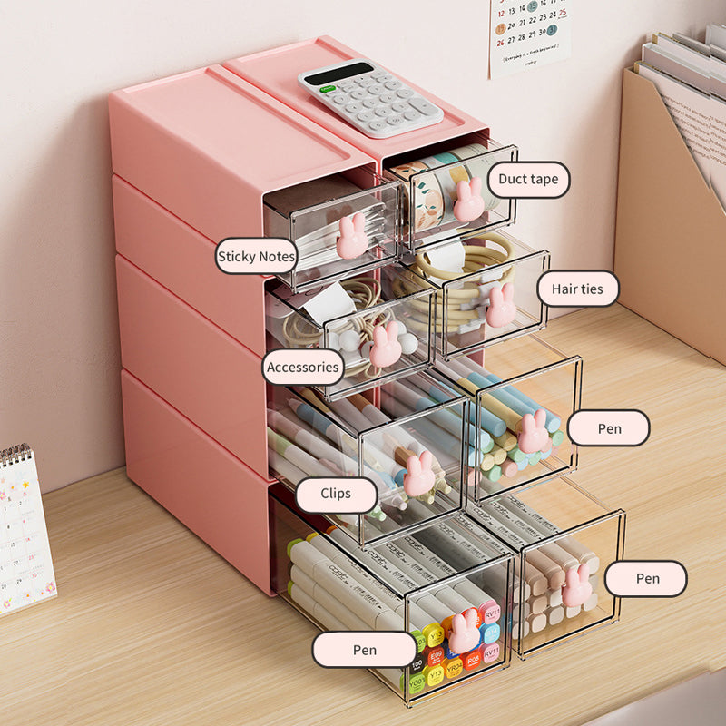Boîte de rangement en plastique eprolo avec tiroirs pour bureau, grande capacité et organisation de documents ou fournitures.