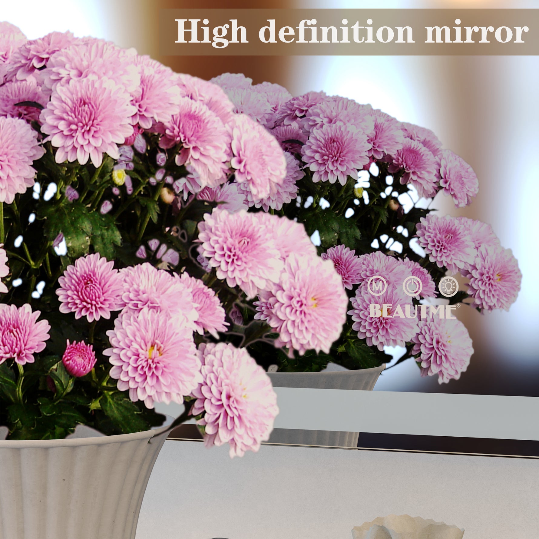 Grand miroir LED pour salle de bain eprolo, murale, avec cadre en aluminium, 3 modes de couleur, miroir corps entier.