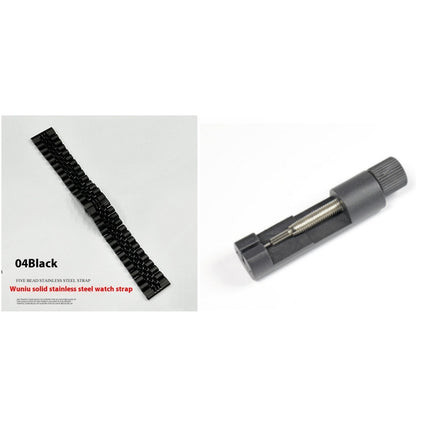 Five-bead Cow Ring Solid Stainless Steel Strap