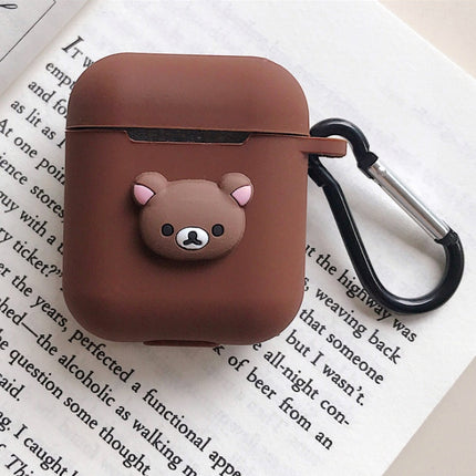 Compatible with Apple, AirPods protective jacket cute cartoon silicone anti-falling earphone jacket Japanese Korean women''s key-clasp hanging rope