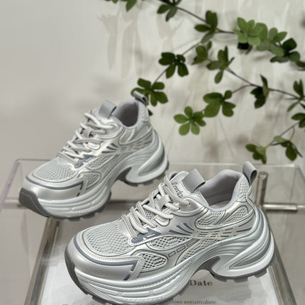 Vintage Genuine Leather Platform Dad Shoes Women