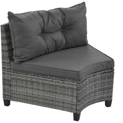 8-Pc Outdoor Wicker Round Sofa Set, Half-Moon All-Weather Curved Sectional