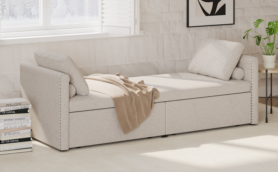 Fauteuil lounge moderne et rembourré eprolo, convertible en canapé-lit avec coussins confortables.