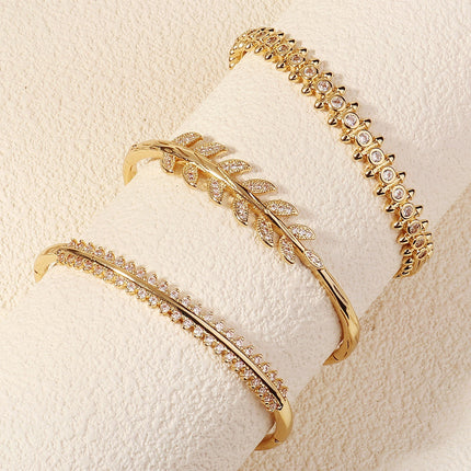 Women's Non-fading Bracelet Copper Inlaid Zirconium Buckle Bracelet