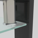 Table basse rectangulaire en verre noir eprolo avec surface claire, moderne, pour salon, meuble de salon élégant et fonctionnel