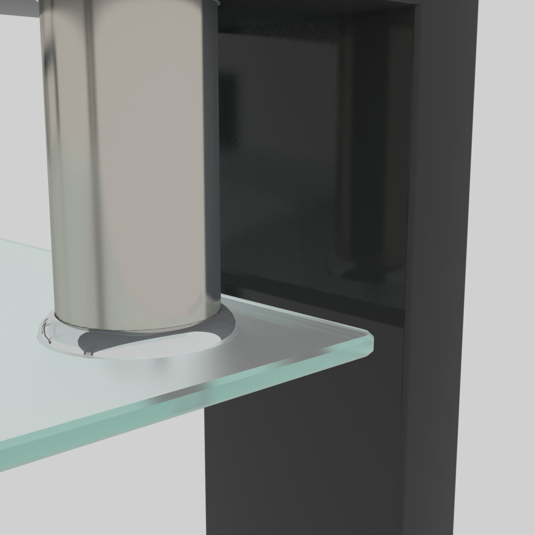 Table basse rectangulaire en verre noir eprolo avec surface claire, moderne, pour salon, meuble de salon élégant et fonctionnel