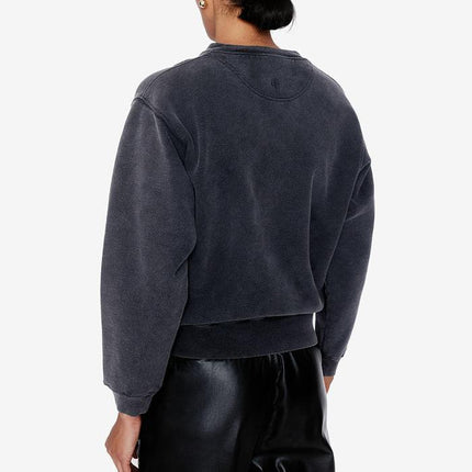 Women's Letter PARIS Black And Gray Round Neck Cotton Sweater