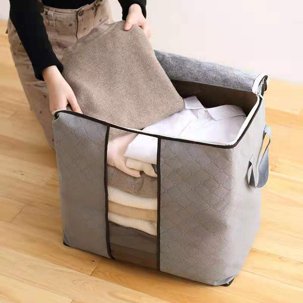Sac de rangement en coton avec charbon de bambou coloré, grande taille, pour vêtements et couettes, de la marque eprolo
