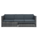 Ensemble de meubles de terrasse en rotin PE eprolo avec table basse en contreplaqué, mobilier d’extérieur saisonnier.