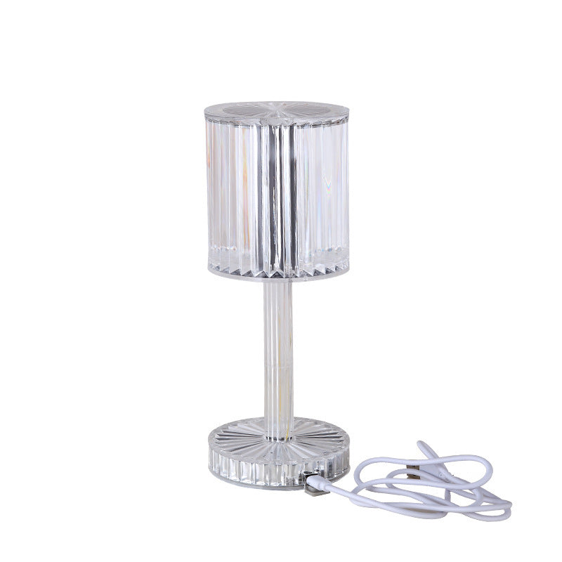 Lampe de table créative Gatsby Line Lamp Ins Net Red avec cristaux, lumière d'ambiance pour chambre à coucher, style luxe.