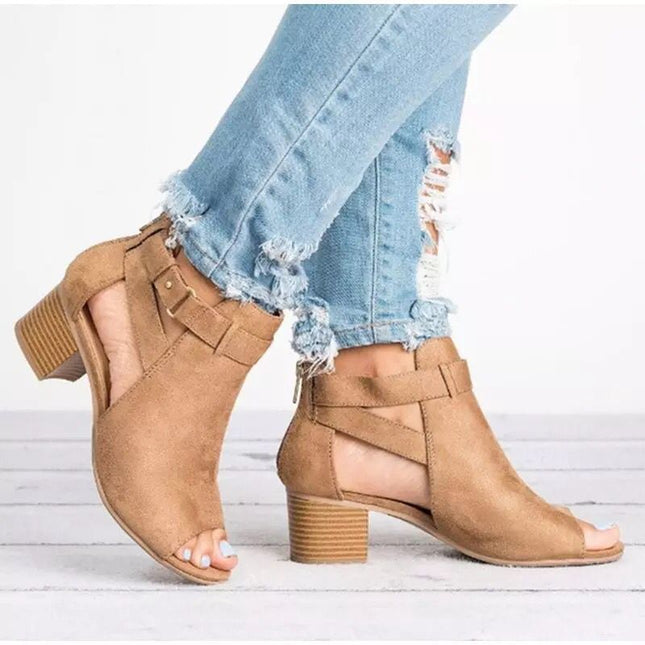 European And American Women's Back Zipper Sandals