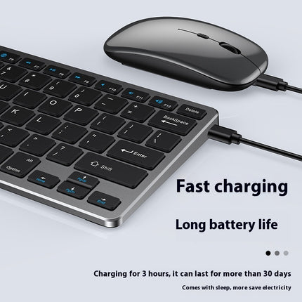 Wireless Keyboard Mouse Ultra-thin Suit Rechargeable Mute Bluetooth