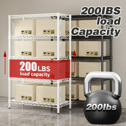 Wire Shelving Metal Storage Rack Adjustable Shelves, Standing Storage Shelf Units For Laundry Bathroom Kitchen Pantry ClosetWhite, 42L X 18W X 71H