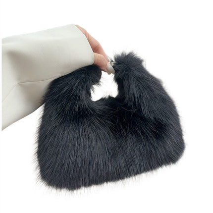 Autumn And Winter New Imitation Fox Fur Hand Holding Dinner Bag