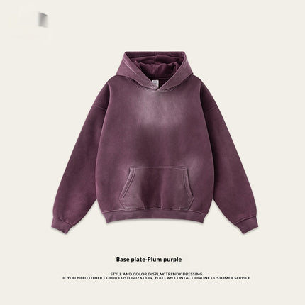 Vintage Washed Digital Printed Velvet Sweater