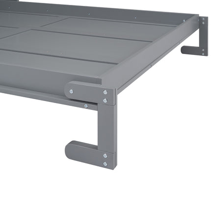 Queen Size Murphy Bed With A Shelf, Gray