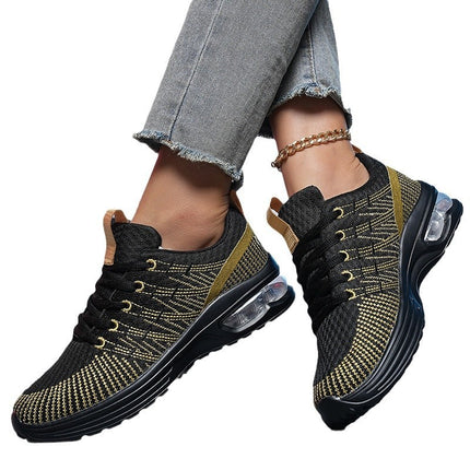 Plus Size Women's Breathable Shoes Flat Fashionable Flyknit