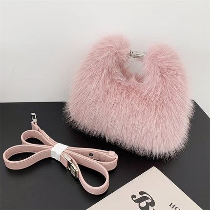 Autumn And Winter New Imitation Fox Fur Hand Holding Dinner Bag