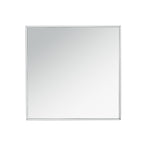 Table d'appoint en miroir carré argenté de 35 cm, table moderne avec éclats de diamant pour salon, sans montage.