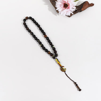 Muslim 33 1313 Arab Classic Star Moon Islamic Rosary Bracelet Bracelet