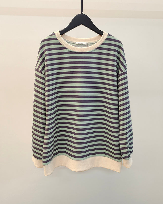 Yiyiyouni Knitted Thick Casual Striped Pullovers Women